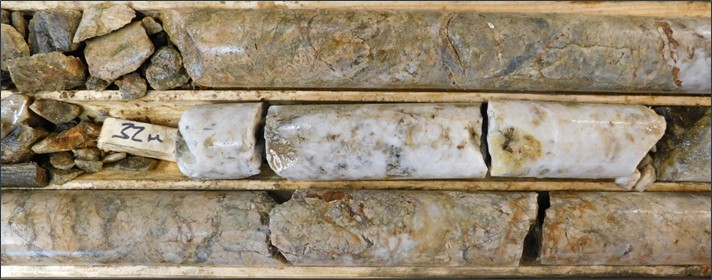 Figure 2: Core intersected at the southern end of the O’Neil Gold Trend (WB22-66)