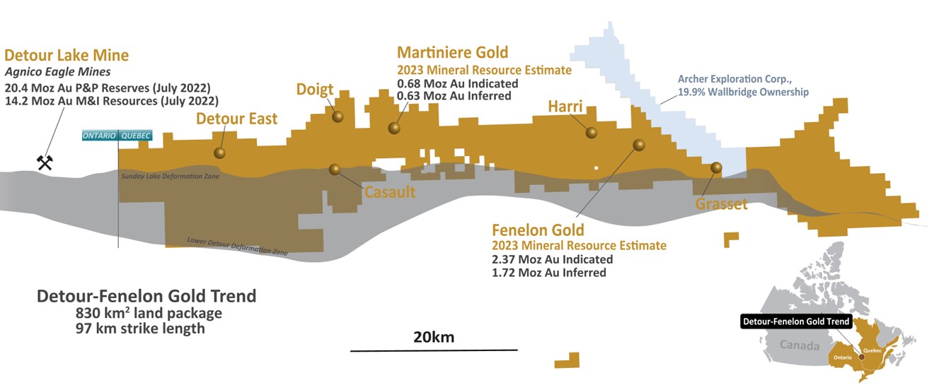 Figure 1. Detour-Fenelon Gold Trend