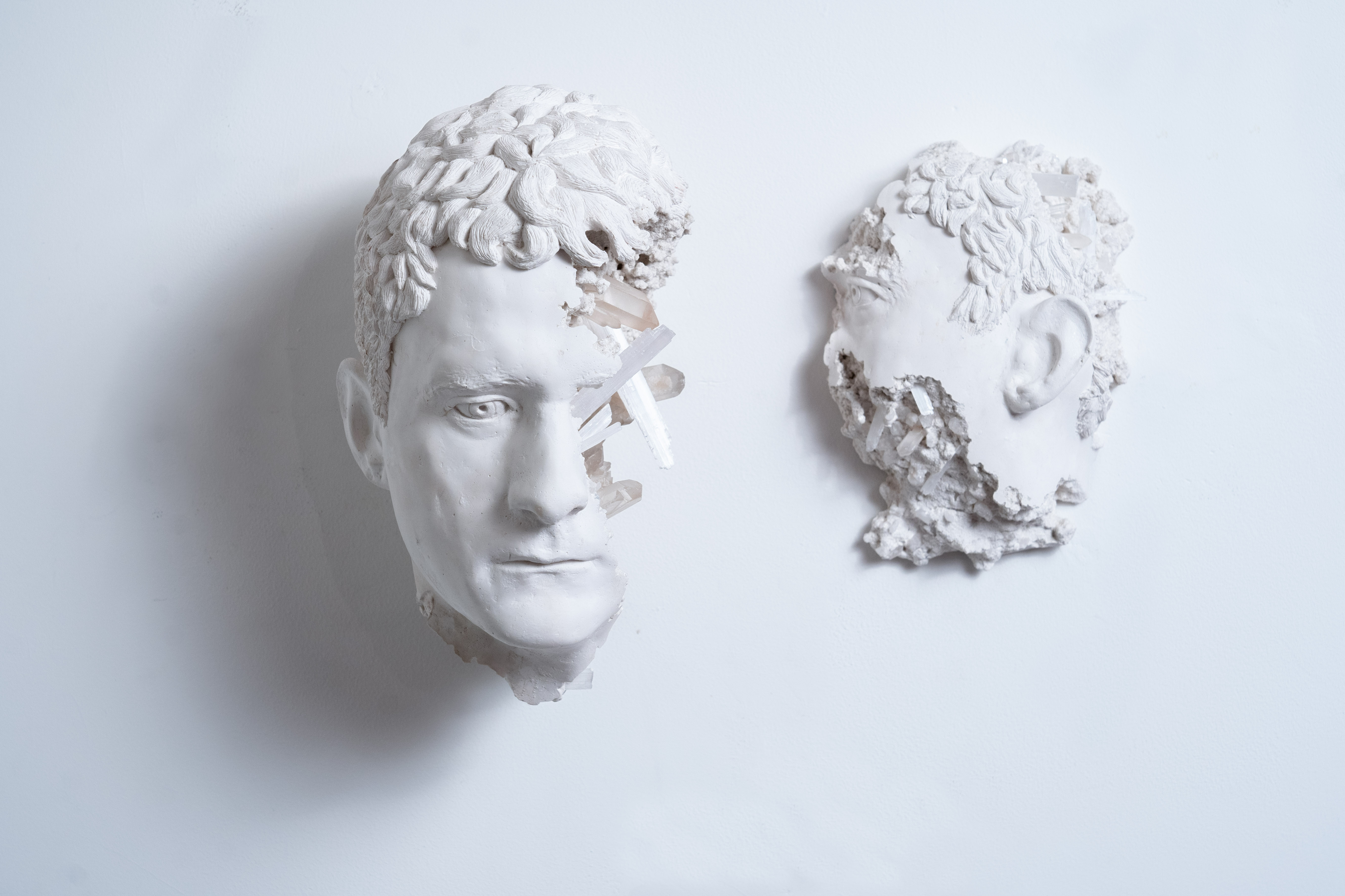 Cracked Quartz Face, Daniel Arsham, 2018, Quartz crystal (44 x 36 x 23 cm) (HOFA Gallery)