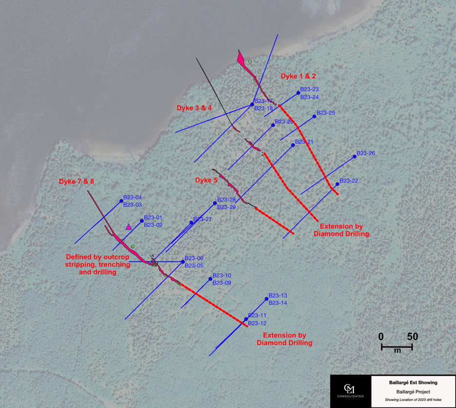 Consolidated Lithium – Baillargé Est Showing