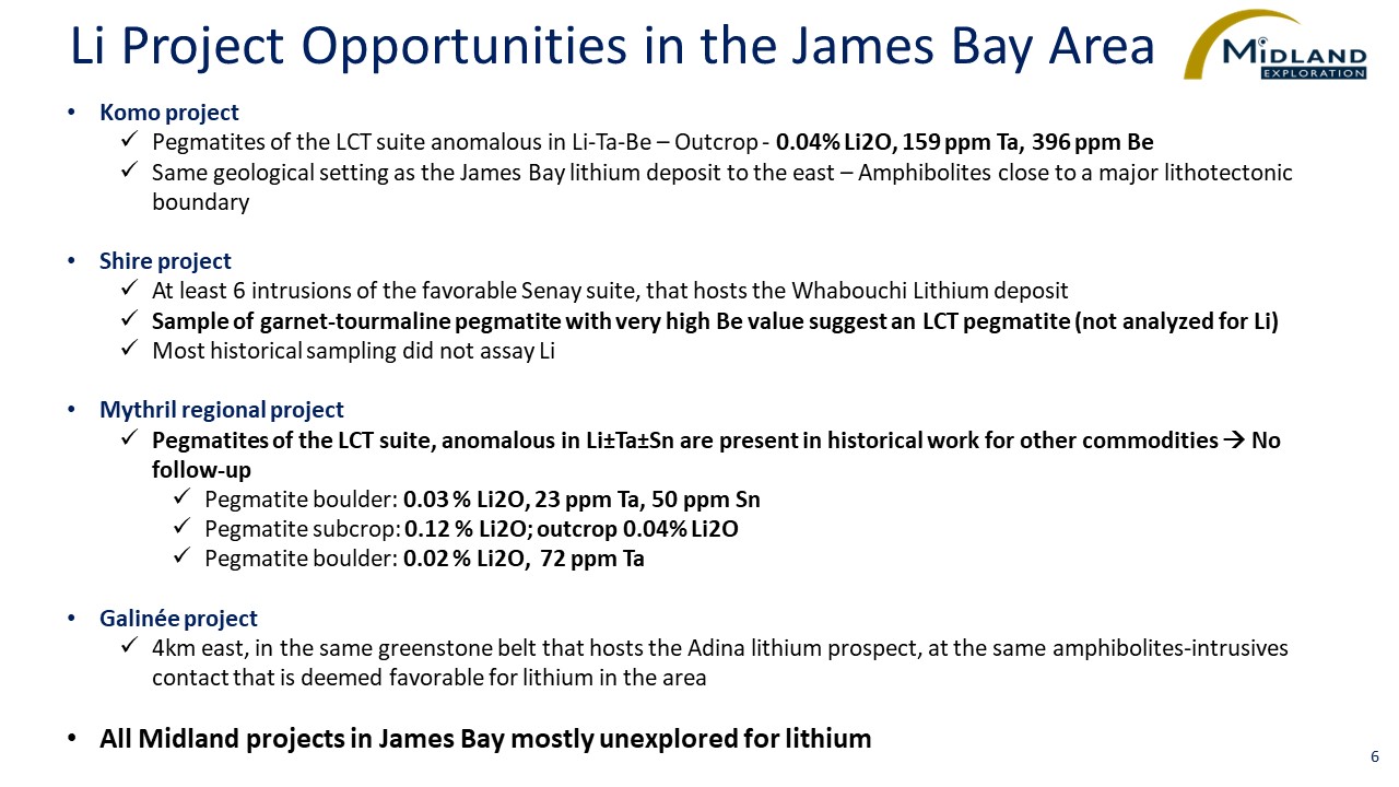 Figure 6 Li Project Opportunities in JB