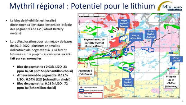 Figure 4 Mythril régional potentiel lithium