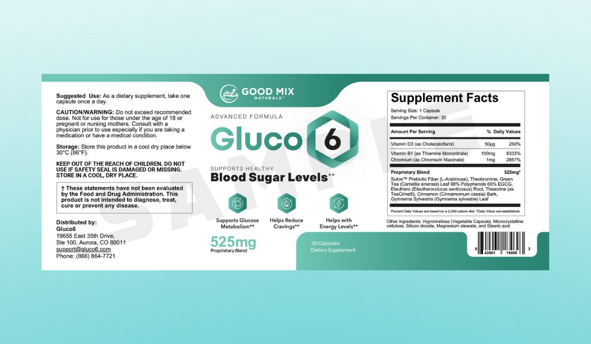 Gluco6 Supplement Facts