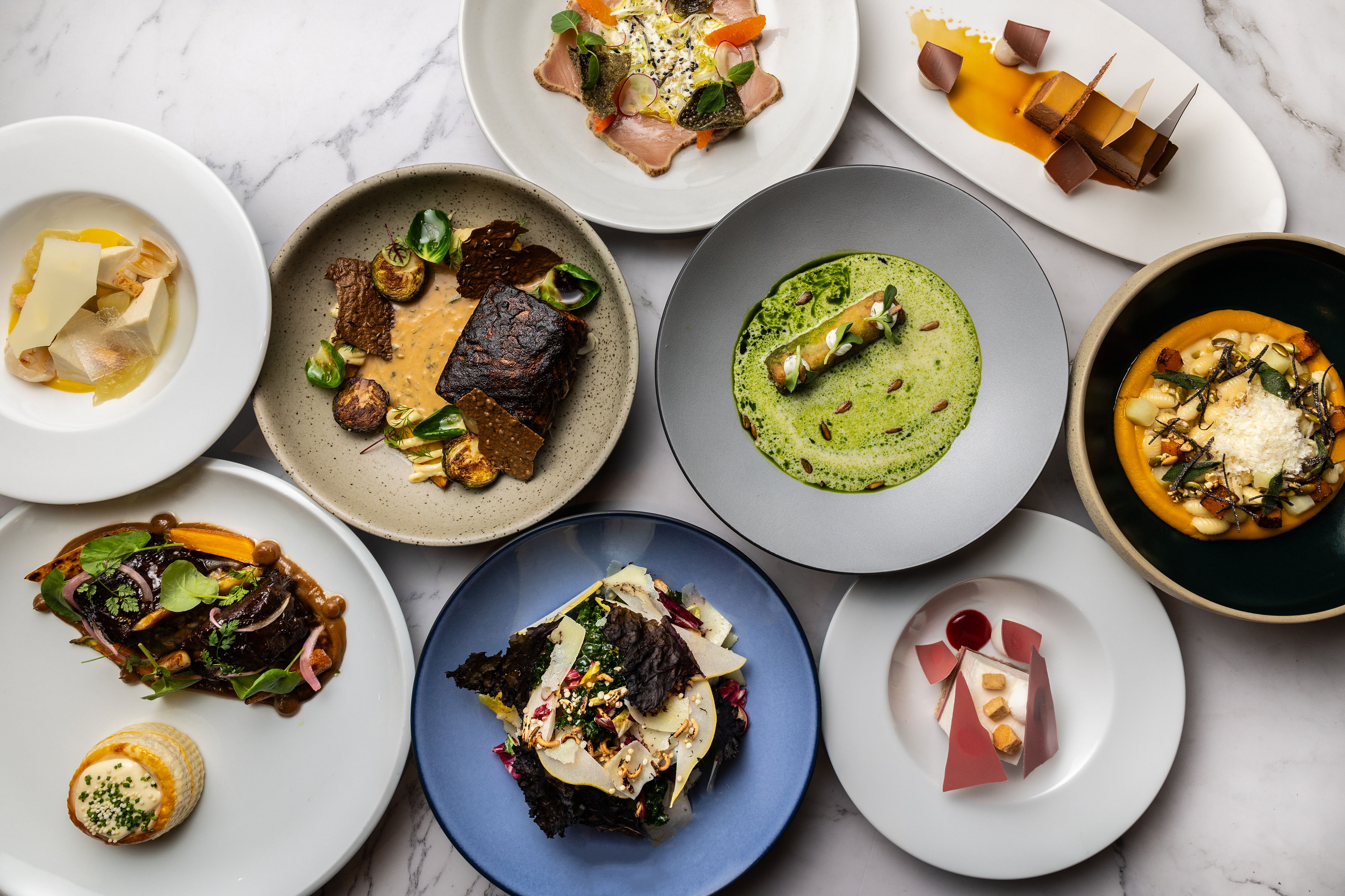 A Collage of Boulevard Kicthen & Oyster Bar's Dishes