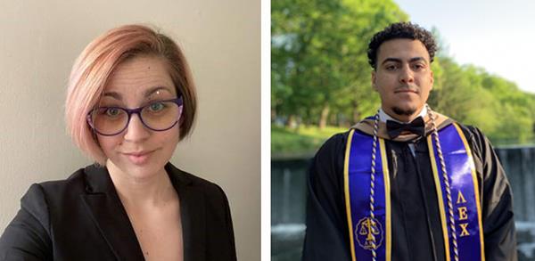 Photo Captions: (Left) Josephine Cornacchia of Woodland Park, NJ, will receive the Outstanding Student Award during the virtual Berkeley College Commencement ceremony on June 5, 2020. (Right) El Mehdi Bendriss of Bloomfield, NJ, will address the graduates as the Student Speaker.