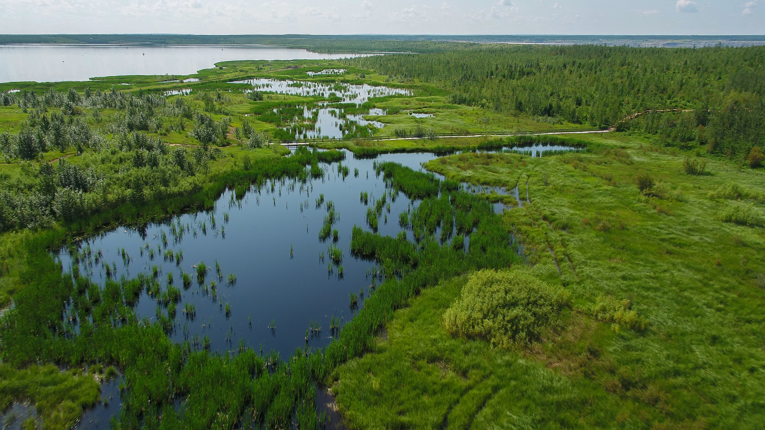 Syncrude reclaimed wetlands: Base Mine Lake, courtesy Syncrude