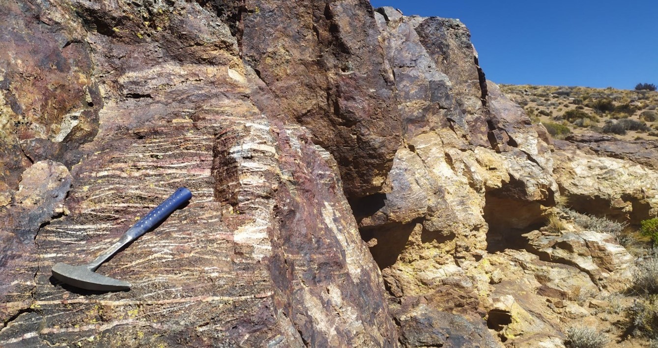 Figure 6 – Sheeted quartz veins at Cerro Mesa