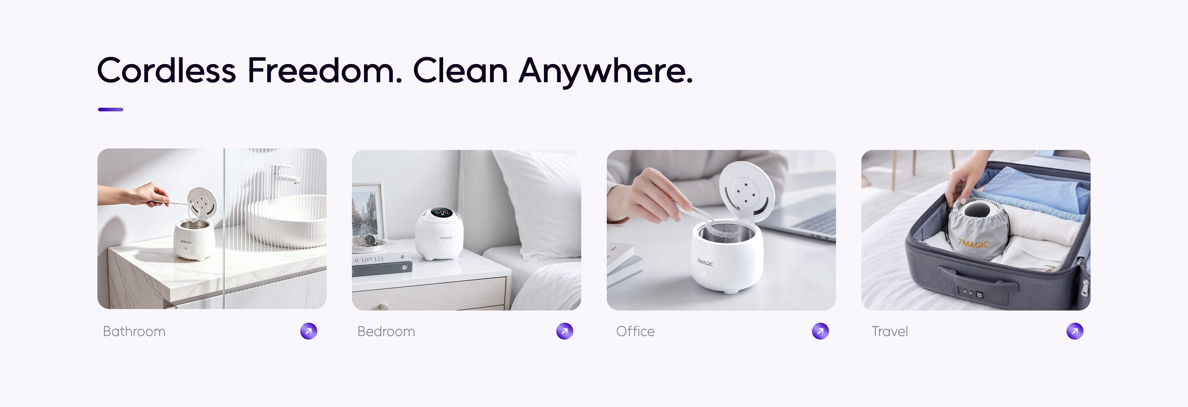 7MAGIC SonicPod Go oral care gift set with USB-C cable, basket, tweezers, brush, cloth, storage bag and cleaning tablets.