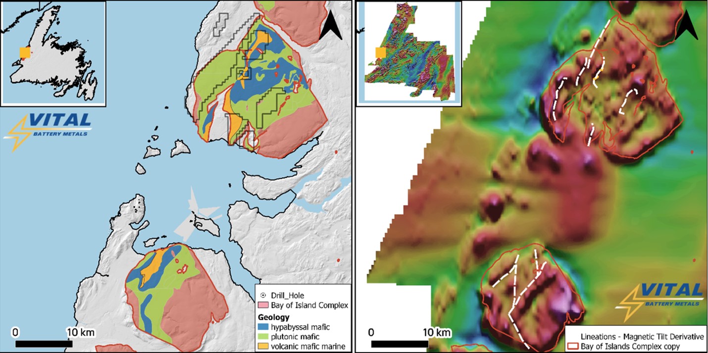 Copper and Zinc trend along the contact between the Volcanic and hypabyssal mafic rocks of the Bay Island Complex
