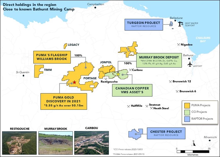 Williams Brook Project properties and other Puma holdings