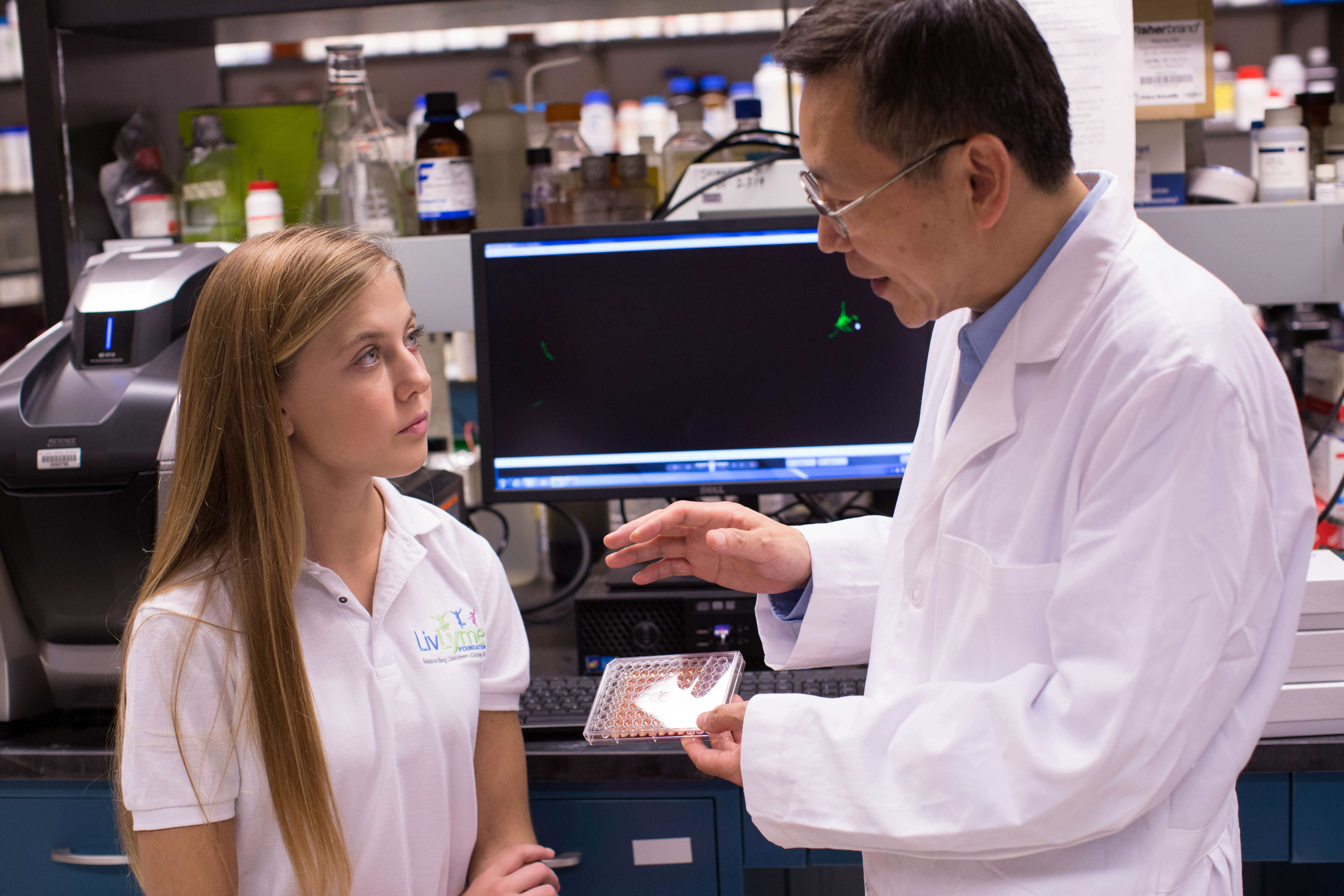 Olivia Goodreau with Dr. Ying Zhang, M.D., PhD
Professor of Medicine, Molecular Microbiology and Immunology at
Johns Hopkins University, Bloomberg School of Public Health
