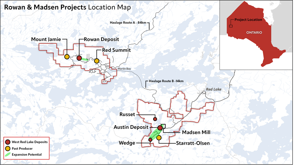 Madsen and Rowan Projects Location Map