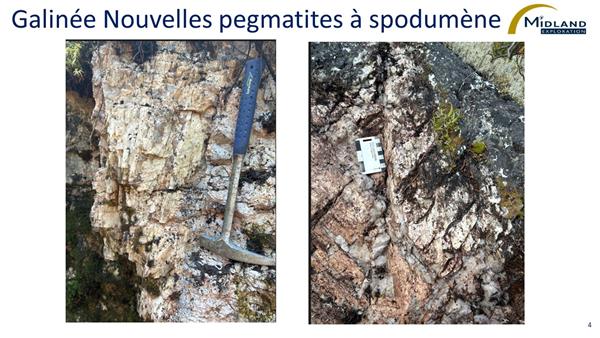 Figure 4 Galinée Nouvelles pegmatites à spodumène