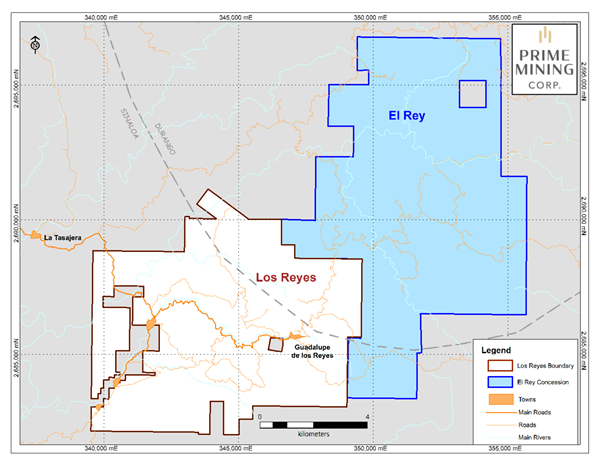 Prime Mining Fig 1 El Rey Property Map