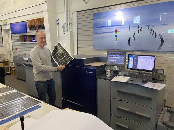 In addition to the MGI JETvarnish 3DS with iFoil​, Photo Craft Imaging President Jesse Diamond​ (pictured) also recently installed Konica Minolta's AccurioPress C6085 with Fiery Controller and banner sheet feeding with IQ-501 Intelligent Quality Optimizer system.