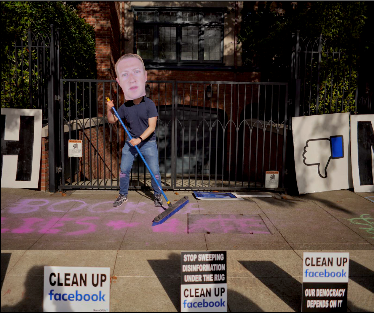 UntitledProtest Outside Mark Zuckerberg’s Home to Demand Facebook Clean Up Its Act: SumOfUs Demands Platform Stop Destroying Democracy with Disinformation Spread