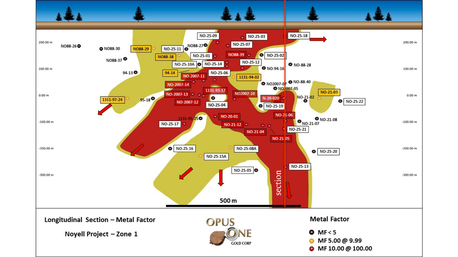 DÉCOUVERTE ZONE 1 – SECTION LONGITUDINALE
