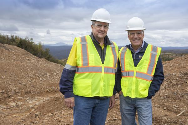2021-09_Mark Bristow and Greg Lang at Donlin Gold project site