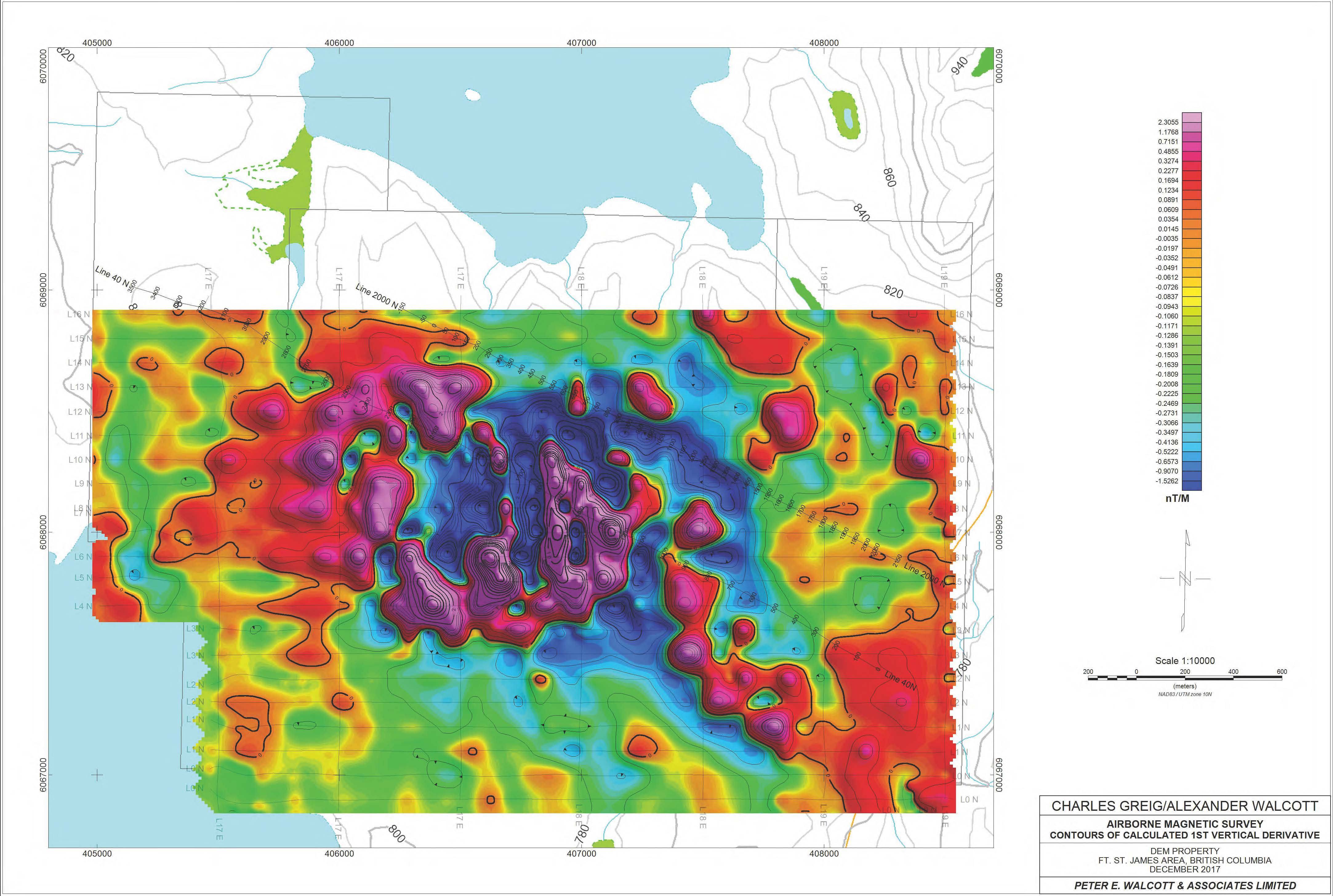 Figure 2 - Coverage Area of the 2017 Magnetic Survey, DEM1 Prospect