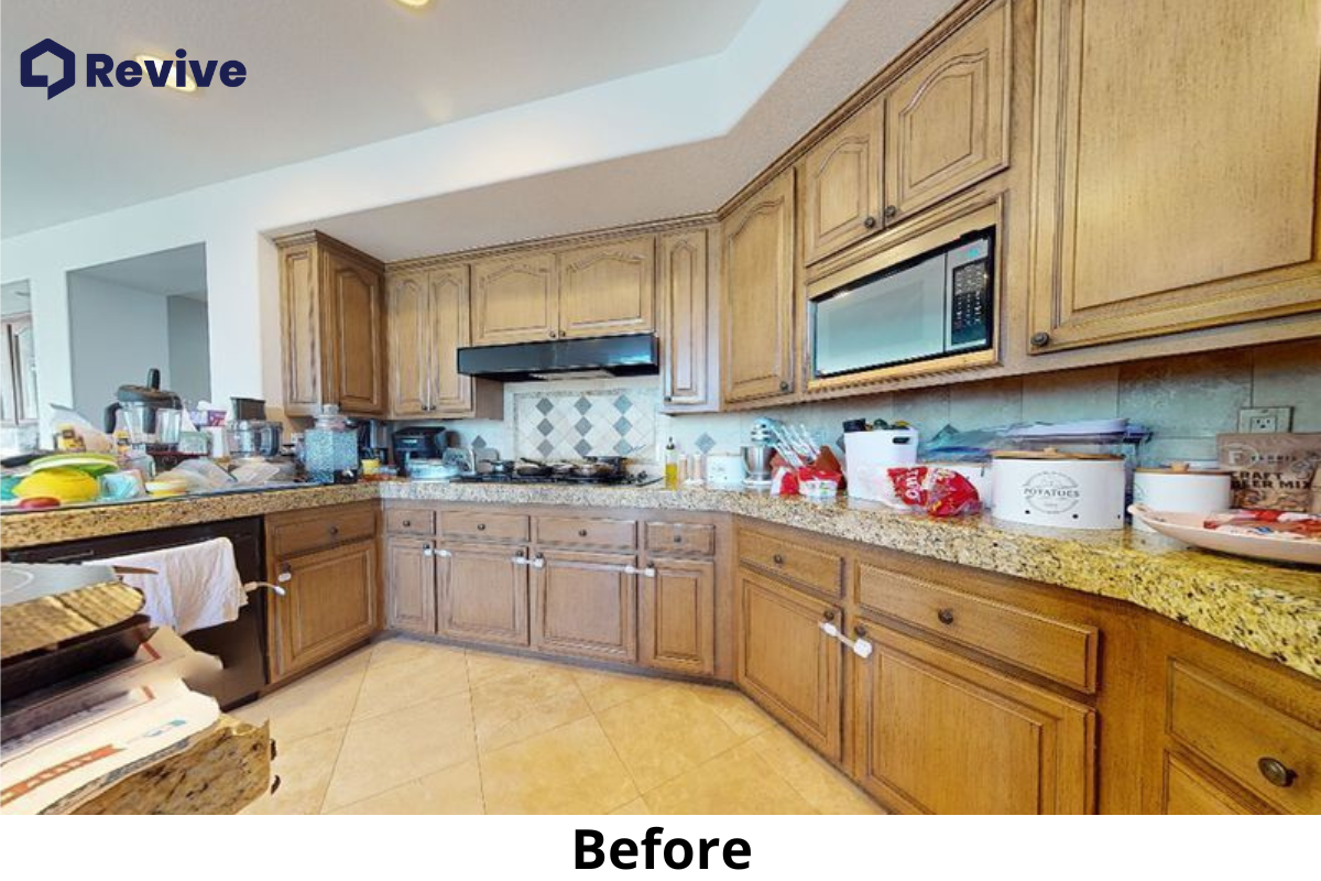 Before photo of a kitchen remodel by Revive Real Estate (revive.realestate), a leading presale home renovation company.