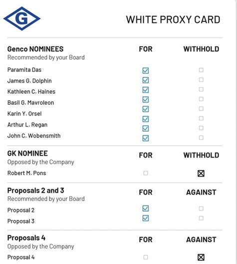White Proxy Card