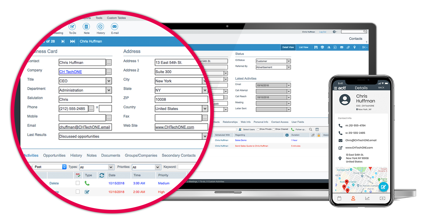 Stylized Rich Customer Management with Act! Companion