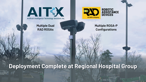 AITX’s subsidiary Robotic Assistance Devices (RAD) announces completion of multiple device deployment at a large regional hospital group.