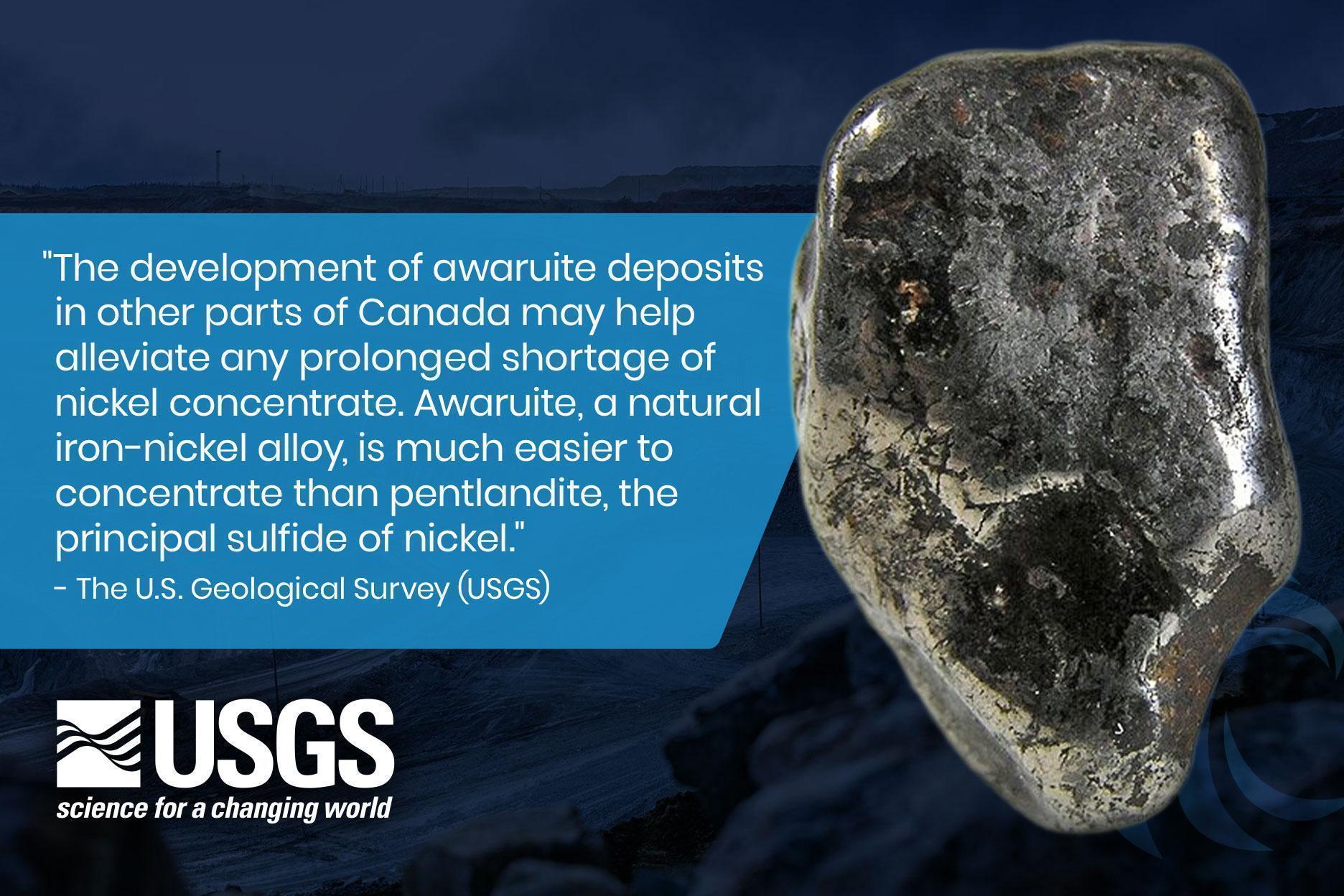 Figure 1: Quote from USGS on Awaruite Deposits in Canada 