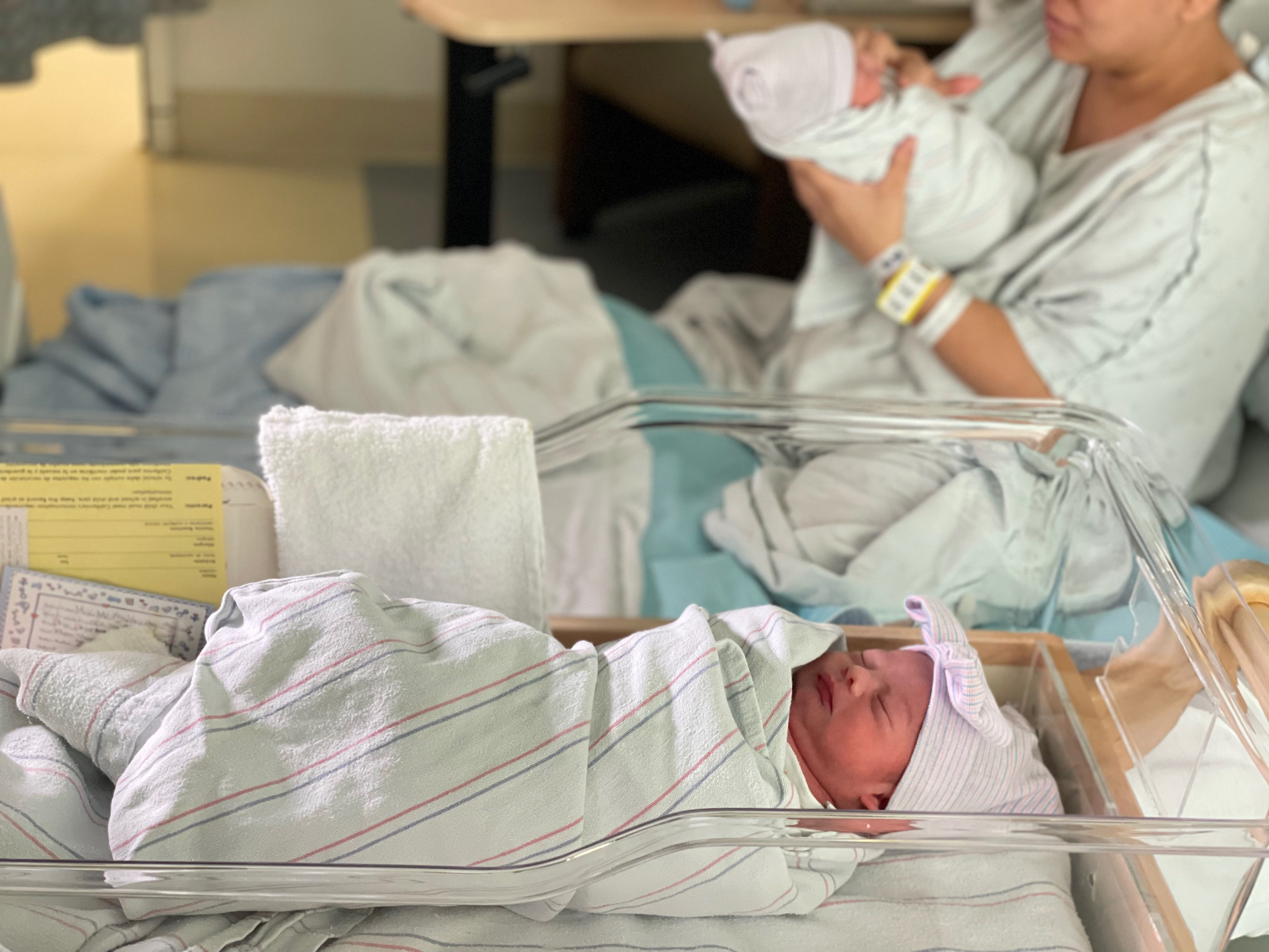 Aylin (pictured on the left) Trujillo arrived at Natividad Medical Center in Salinas California, fifteen minutes after her twin brother, who was born in 2021.