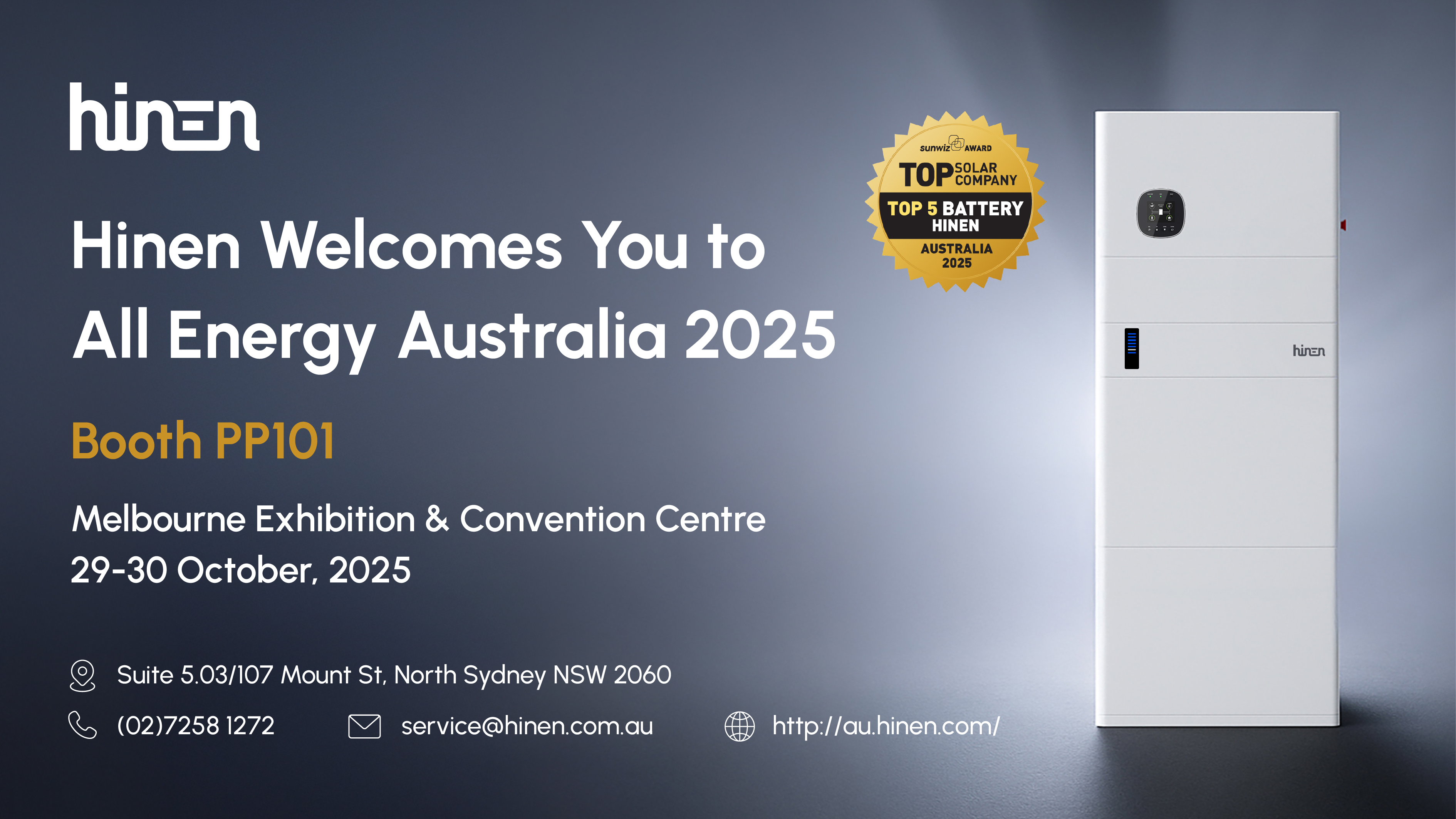 Powering the Future- Hinen Showcases Full Residential Energy Storage Lineup at All-Energy Australia 2025