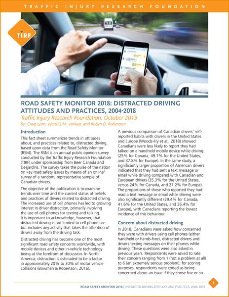 RSM Distracted Driving Attitudes and Practices, 2004-2018-COVER with orange border