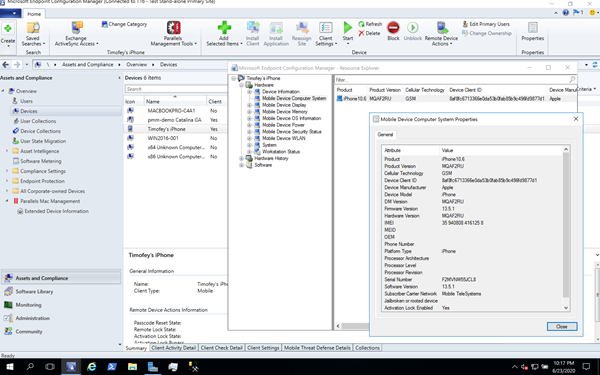 Mobile Device Inventory in Parallels Mac Management 8.5 for Microsoft SCCM and Endpoint Configuration Manager