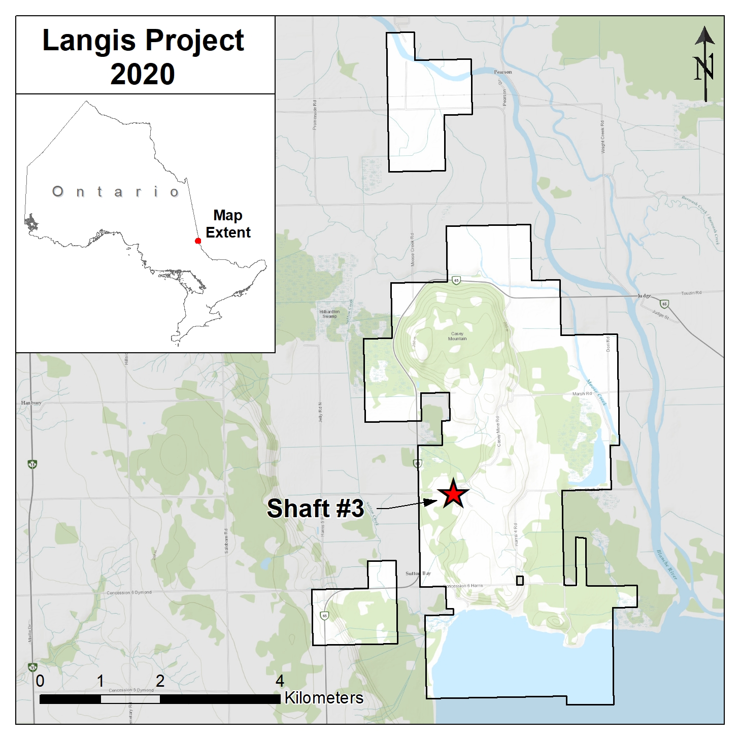 Figure 1 Oct 1 2020 Langis Project Location Map