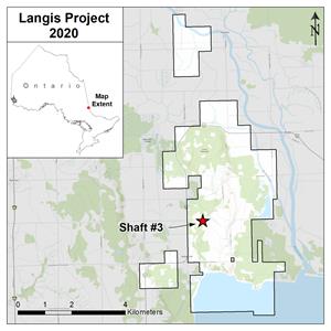 Figure 1 Oct 1 2020 Langis Project Location Map