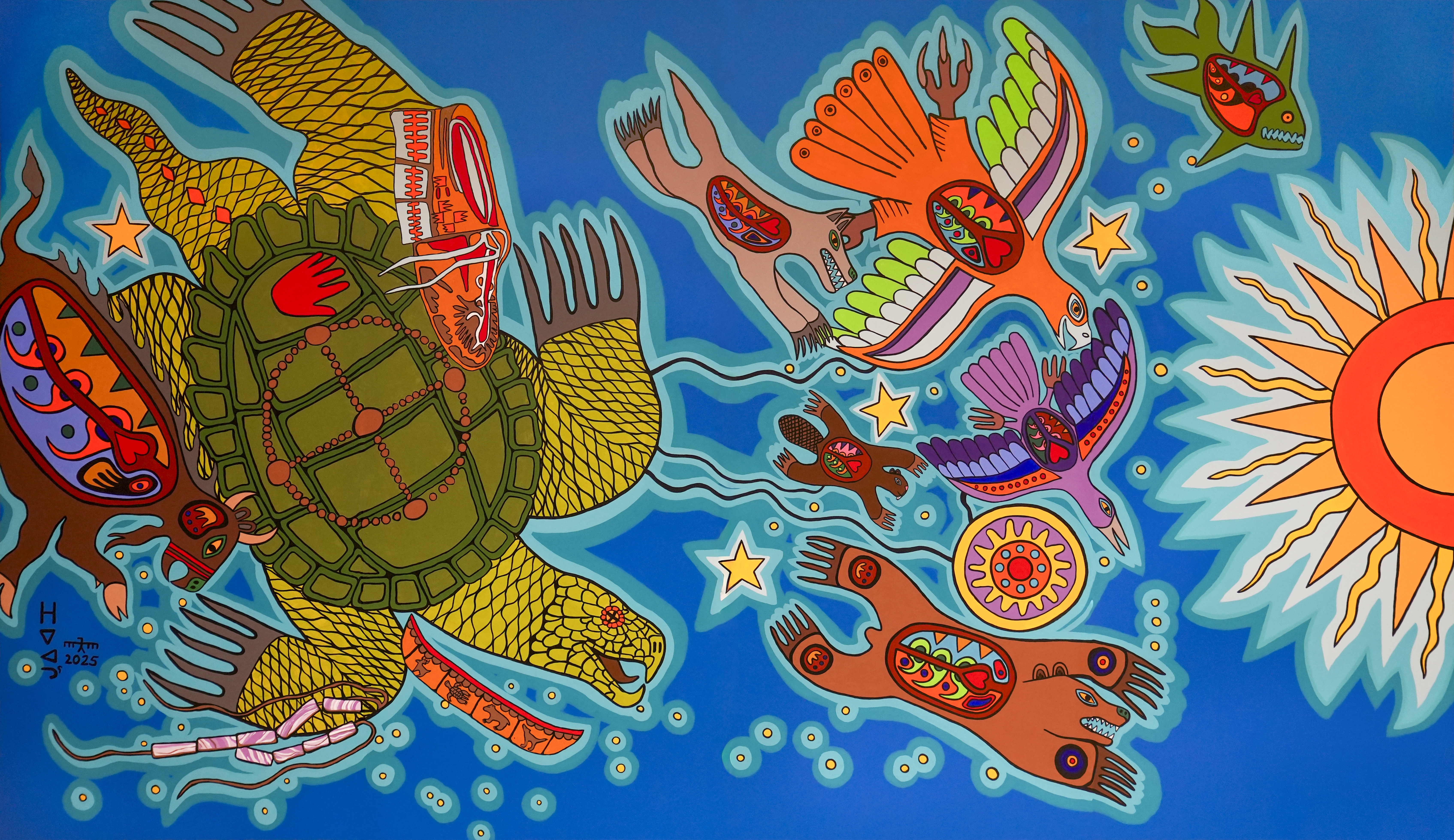 UFCW Canada and Moccasin Identifier unveil mural in recognition of Treaties Recognition Week