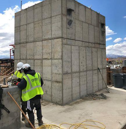 Completed concrete for the vertical mill
