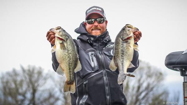 Tour stalwart Bryan Thrift of Shelby, North Carolina, who started the day in fifth place, weighed a five-bass limit totaling 19 pounds, 3 ounces to take the lead at the FLW Tour at Grand Lake presented by Mercury Marine.