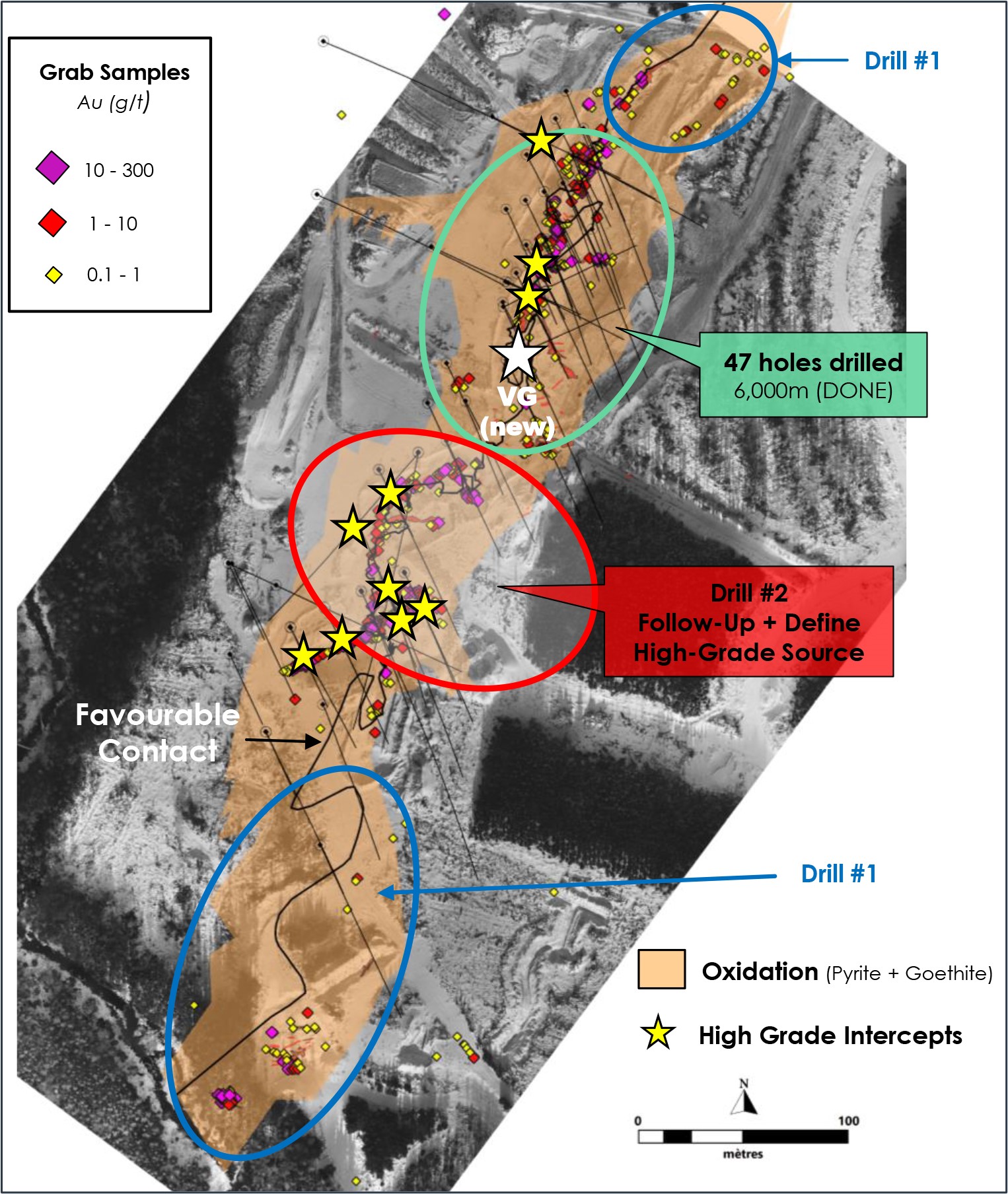 Figure 1: Proposed focus areas for Drill 1 and Drill 2