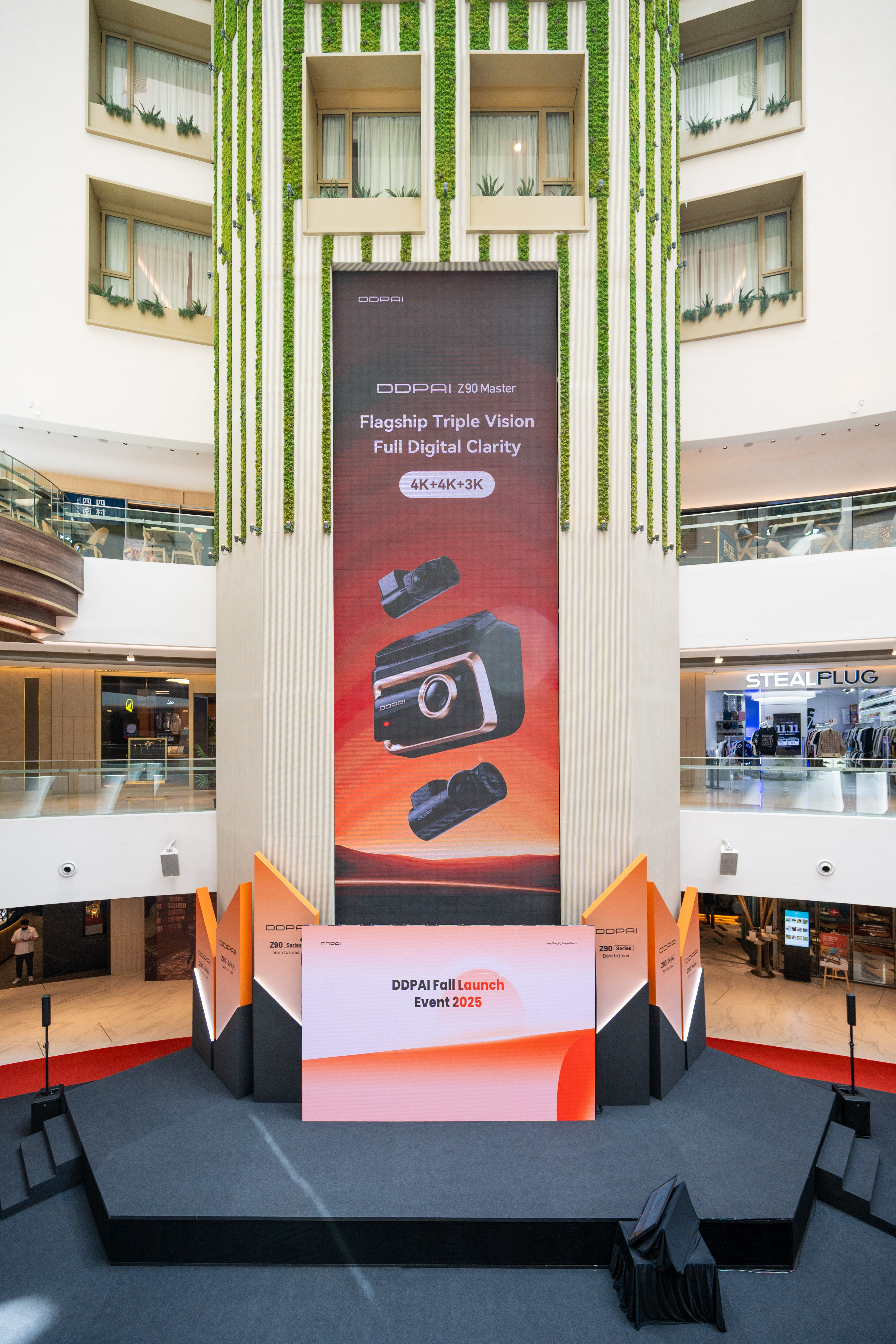 Highlighting the main stage where the CEO addressed the audience during the launch event.