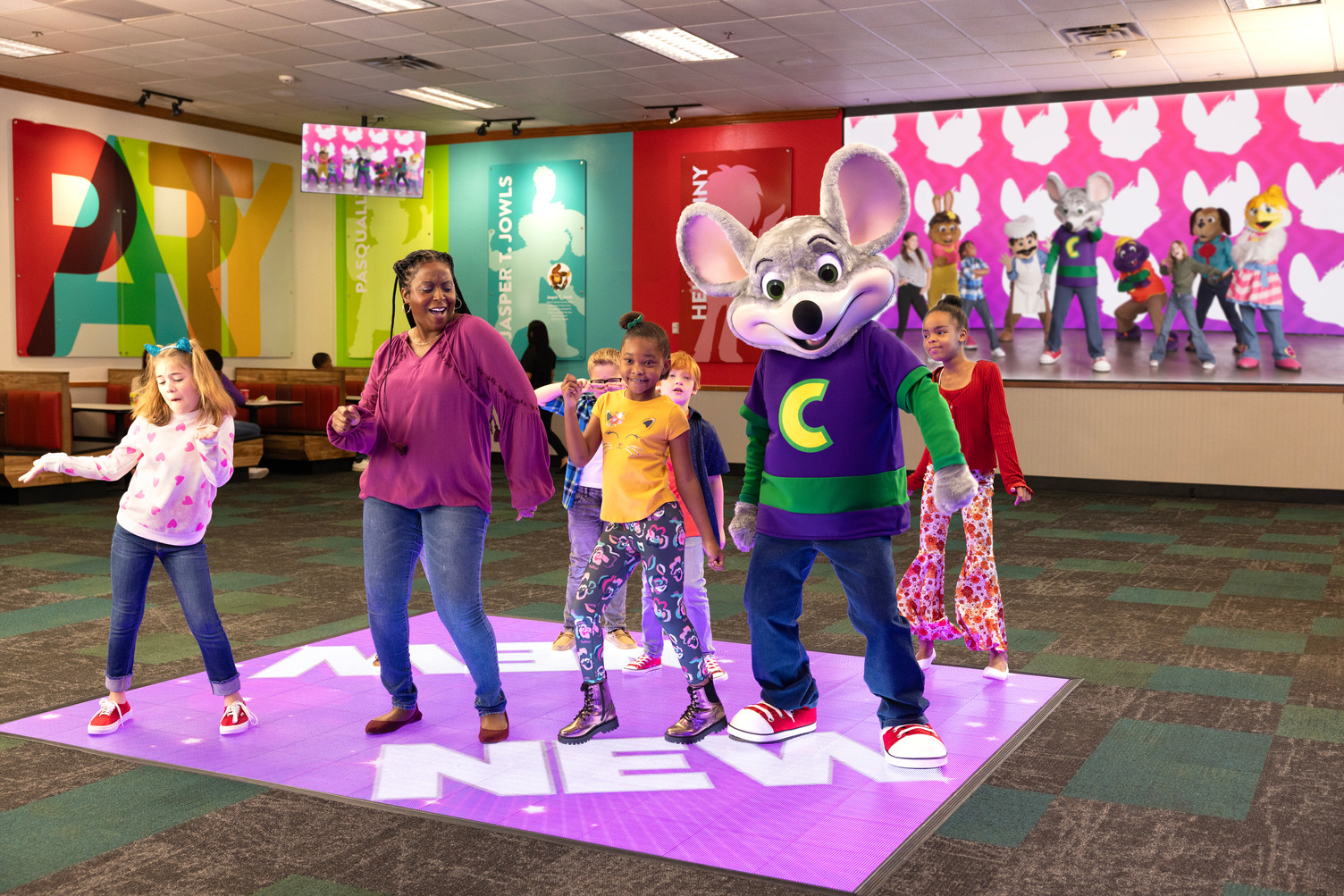 ChuckCheese Live Show on Interactive Dance floor
