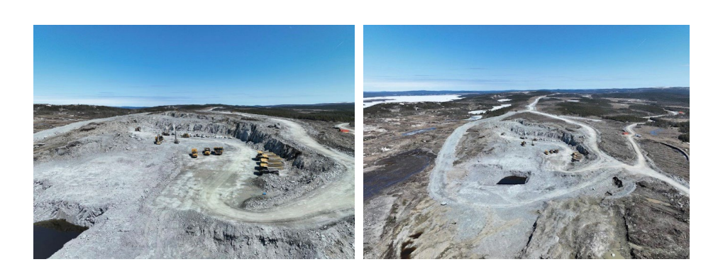 Mining at the Leprechaun Pit. Both photos April 2023
