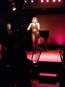 Cindy performing in her one-woman musical show, Liberate Your Voice, based on the book of the same title at the Duplex Cabaret Theater, in New York City, NY. 