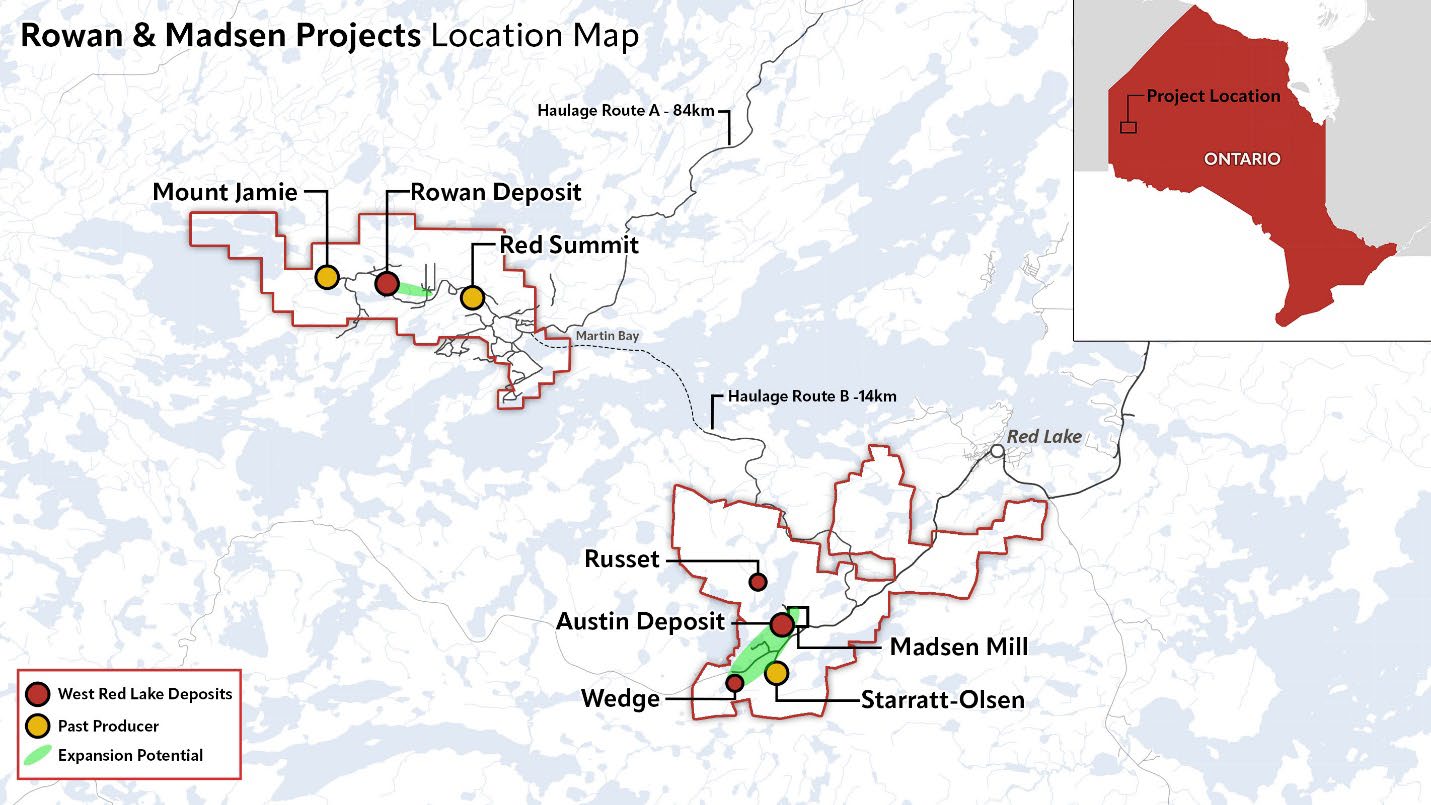 Rowan & Madsen Projects Location Map 