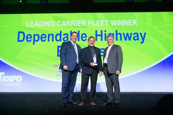 ACT Expo Fleet Awards presentation to Dependable Highway Express, one of 8 awardees