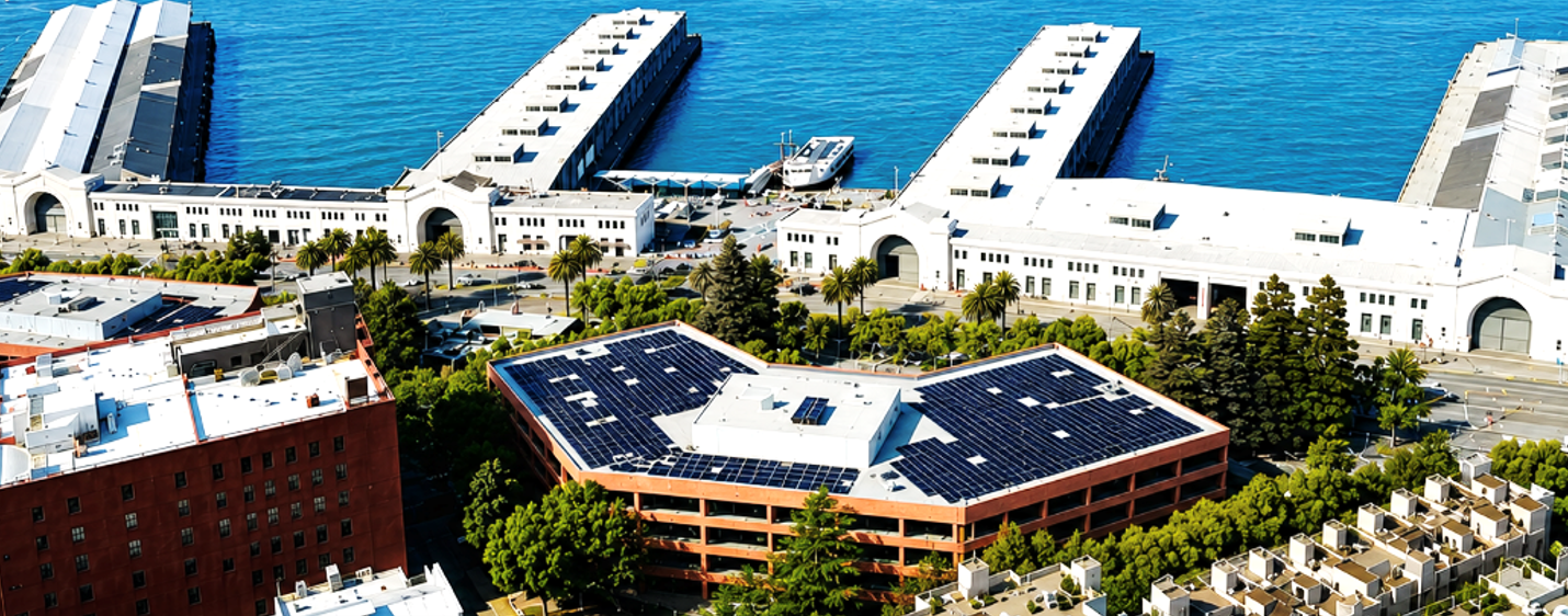 View of Waterfront Plaza from Historic Coit Tower.