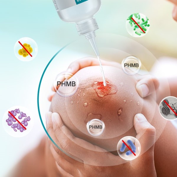 The Dimora PHMB Cleanser can break down biofilms for faster healing