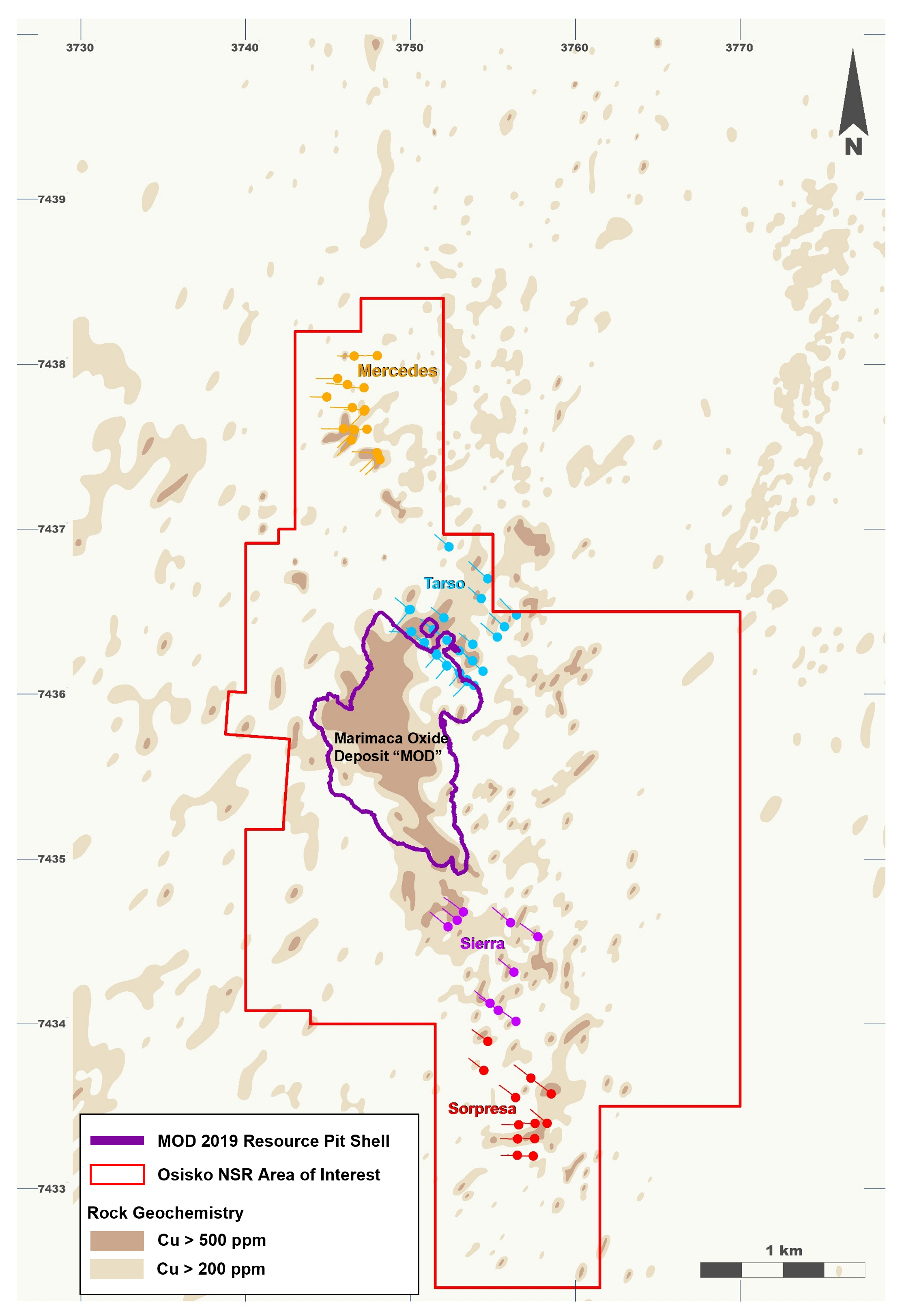 Figure 1 : délimitation de la zone soumise à la redevance NSR d’Osisko