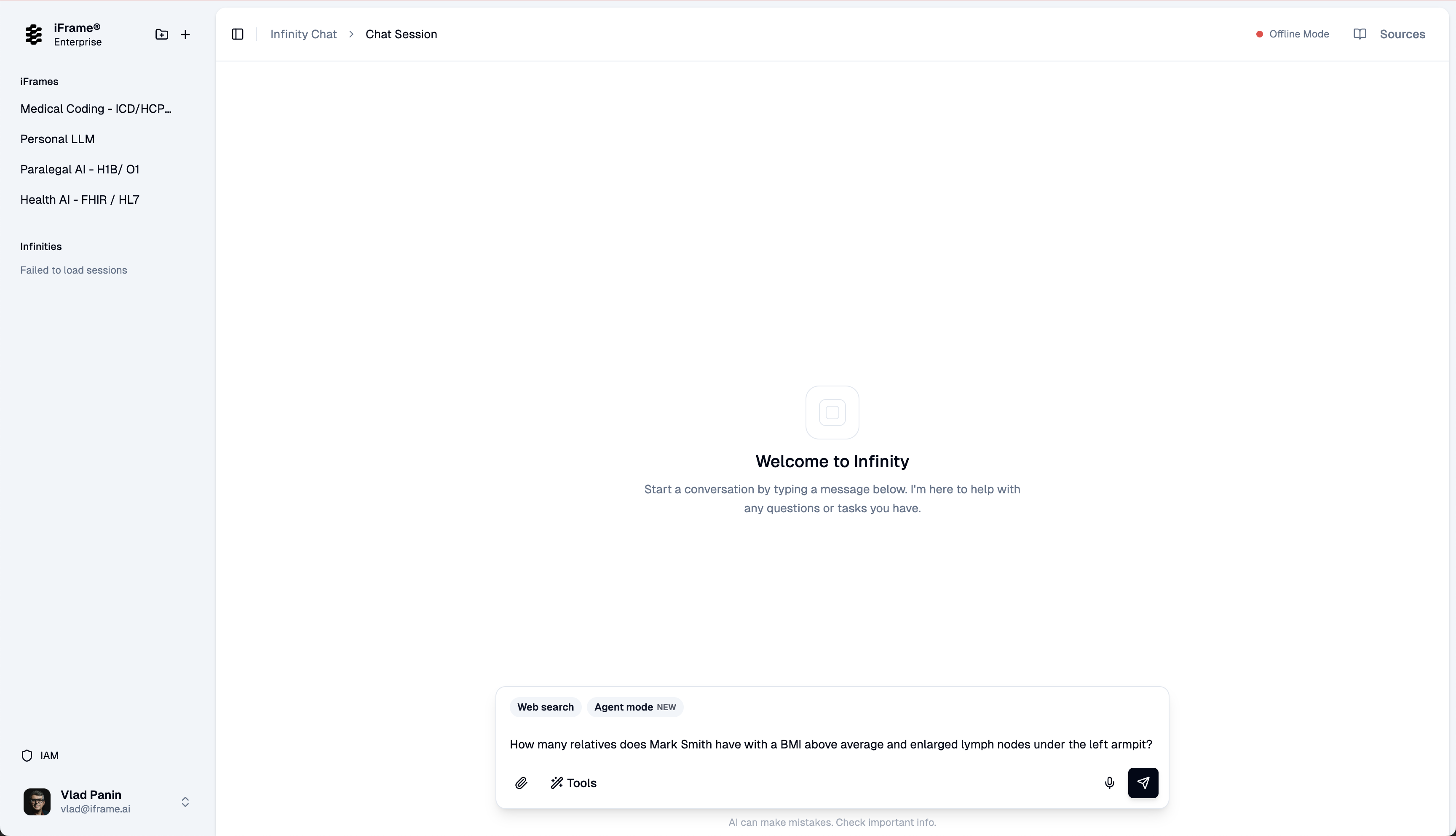 iFrame Web Application - Chat Interface