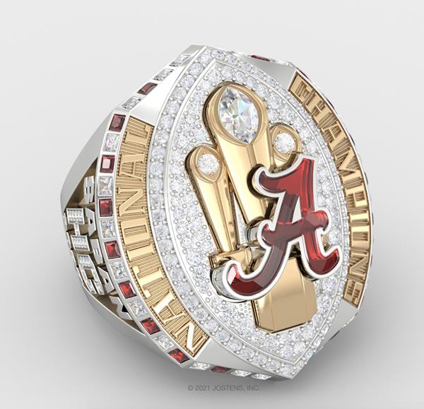 The University of Alabama's 2020 College Football Playoff National Championship ring by Jostens. 