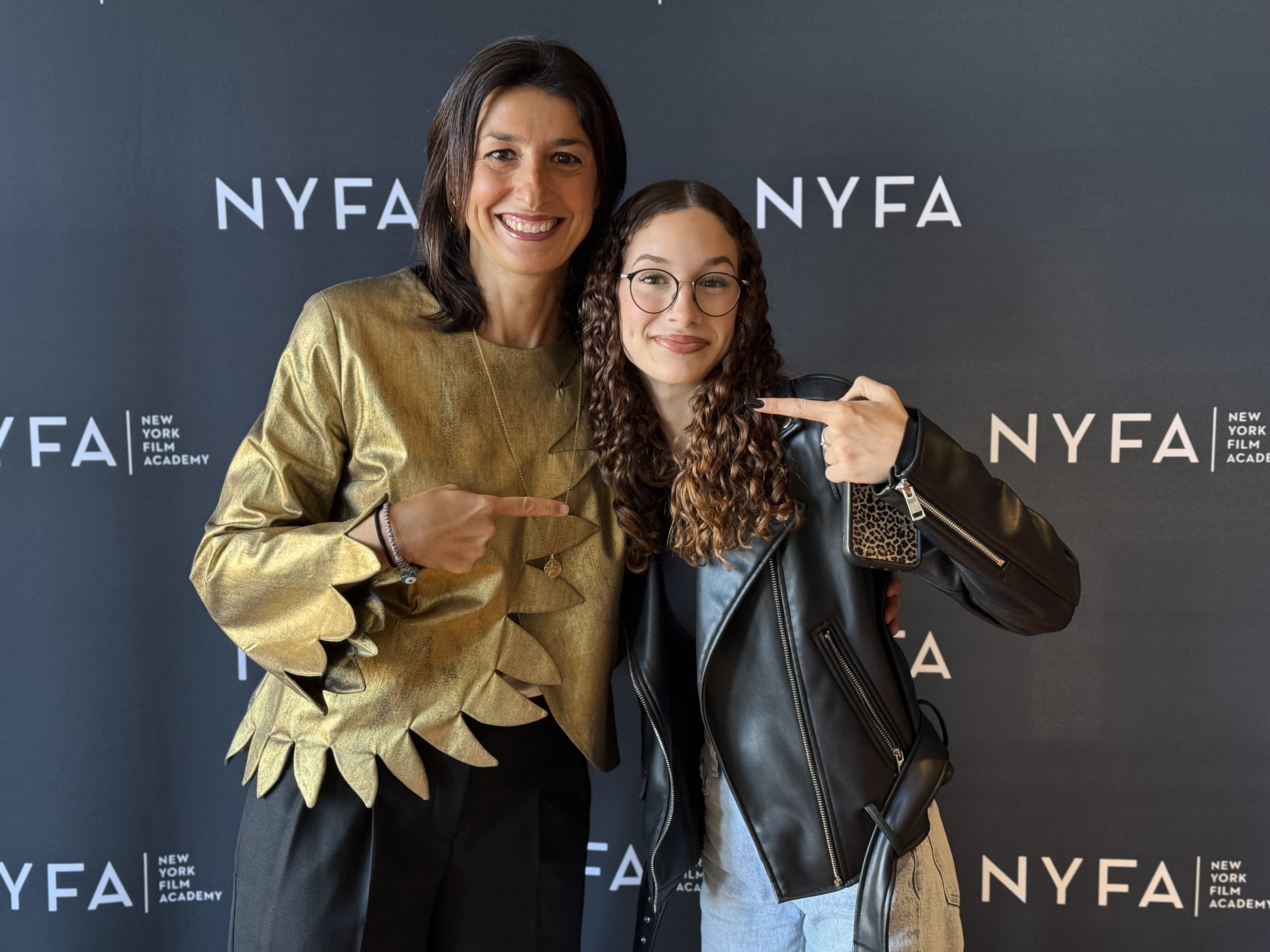 NYFA Florence director Diana Santi, and last year's Io Canto winner, Marta Viola, at NYFA's New York City campus